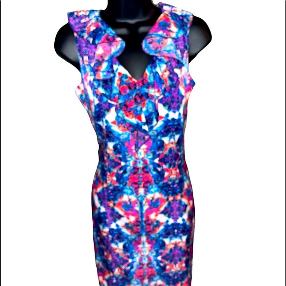 Andrew Marc Dresses & Skirts - Andrew Marc New York Mini Pink | Blue |White | Dress Size 6 Zipper Ruffle